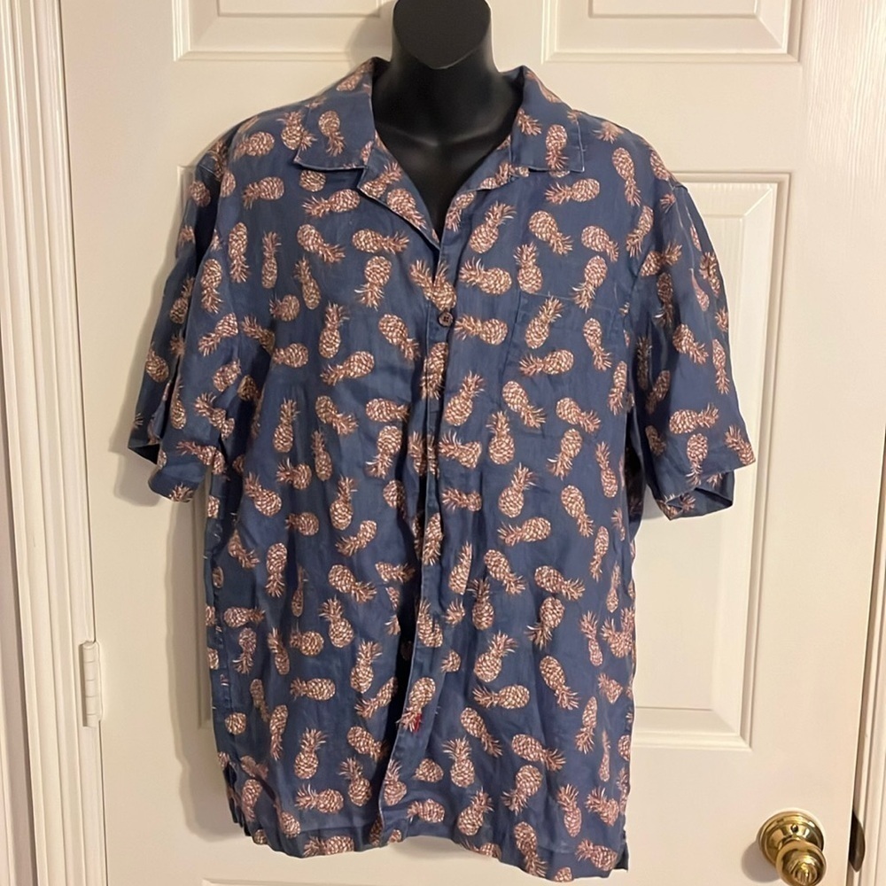Daniel Cremieux Linen Pineapple Hawaiian Shirt - Size M